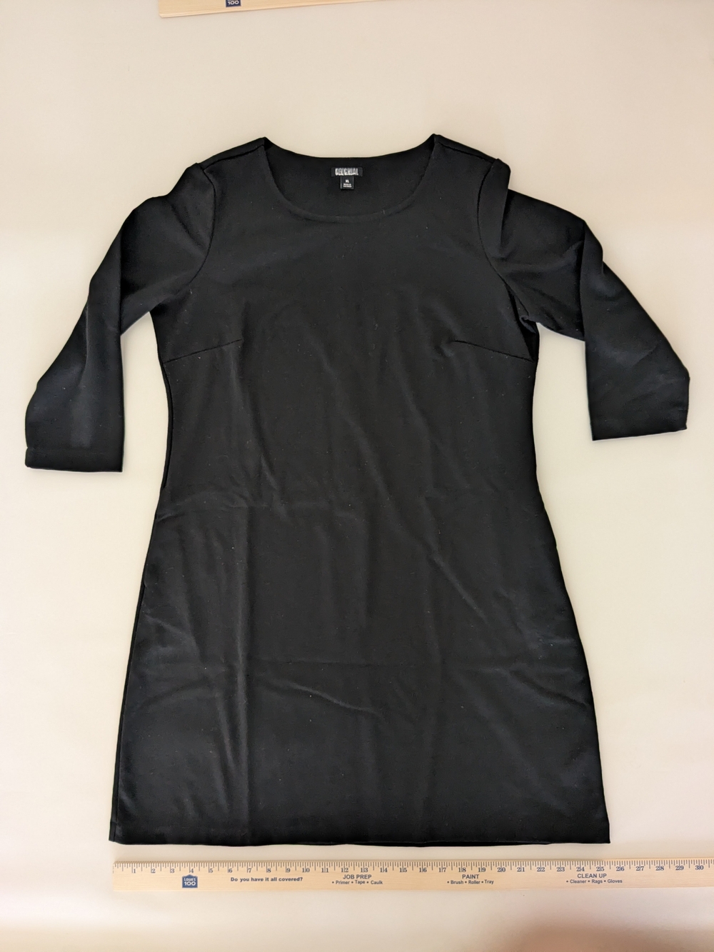 Black Original Nicole Miller Ponte Sheath Dress - Classic 3/4 Sleeve